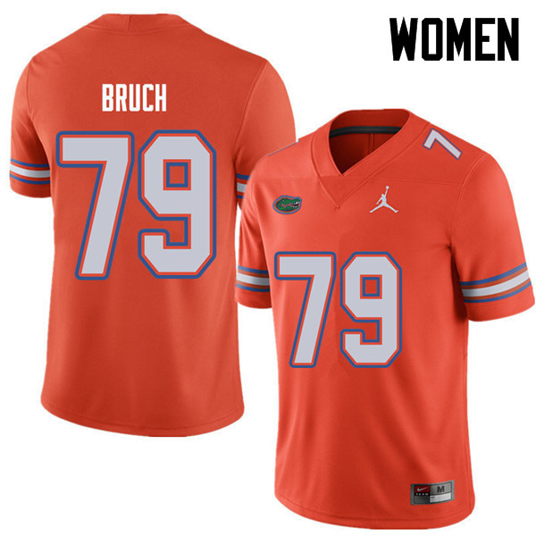 Jordan Brand Women #79 Dallas Bruch Florida Gators College Football Jerseys Sale-Orange